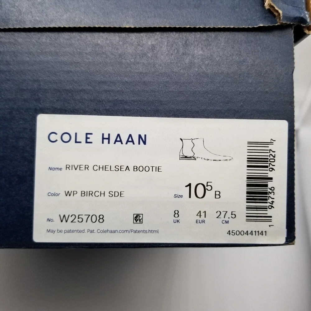 Cole Haan Women River‎ Suede Chelsea Ankle Sz 10.5 B Bootie  Beige Casual Office